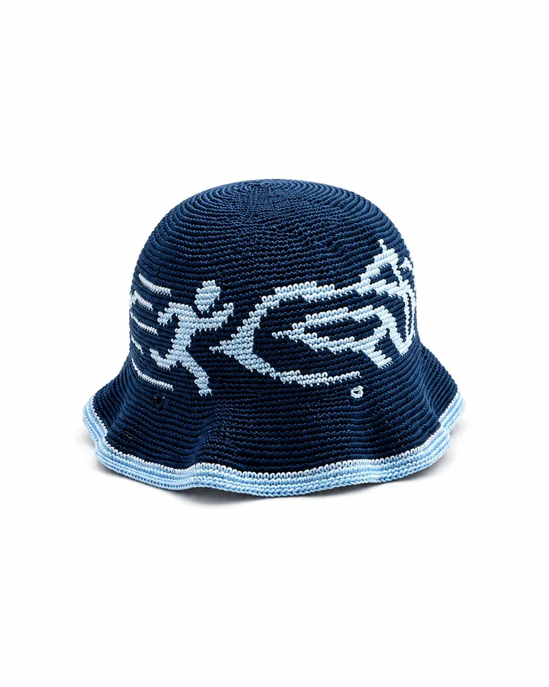 Bucket hat de crochê azul Correndo Atrás do Cash