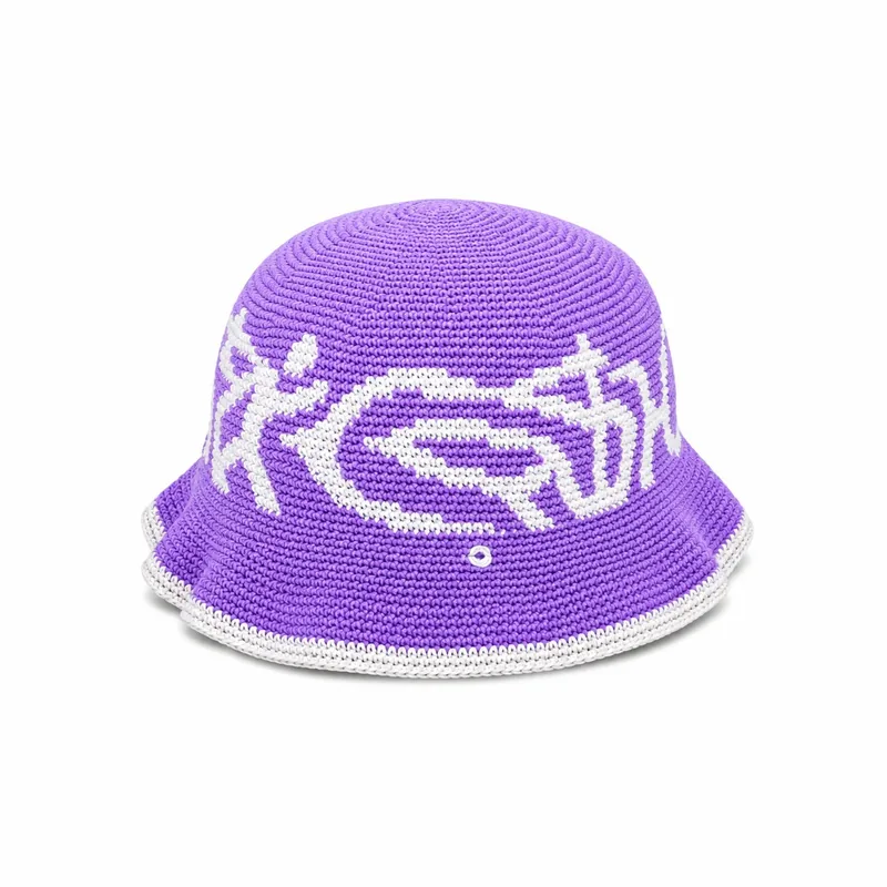 Bucket hat de crochê roxo Correndo Atrás do Cash